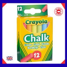 Image of Crayola Anti Dust Coloured Chalk 12 Pack Assorted Colors Smooth Writing