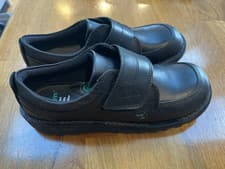 Image of KICKERS SCUFF LO BLACK BOYS SCHOOL SHOES - BRAND NEW IN BOX - UK SIZE 2 RRP £55