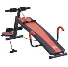 Image of HOMCOM Foldable Sit Up Bench Core Workout with Waist trainer for Home Gym Black
