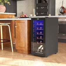Image of Quiet Freestanding Wine Fridge, 20 Bottle Under Counter Wine Cooler Fridge