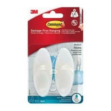 Image of 3M Command Water Resistant Medium Shower Hooks Pack of 2 Bath Hooks with Strips