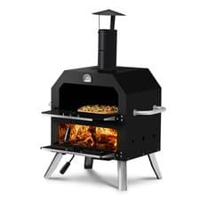 Image of Outdoor Pizza Oven Wood Fired 2-Layer Pizza Ovens Outside Pizza Maker with Stone