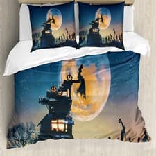 Image of Fantasy Duvet Cover Moon Halloween Queen