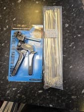 Image of staimless steel Cable ties, With Cable Tie tool Size 4.6 X 350mm 100 Pcs