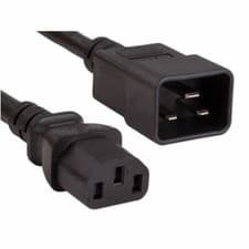 Image of 2M IEC C20 PLUG TO IEC C13 SOCKET MAINS EXTENSION CABLE