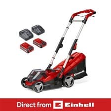 Image of Einhell Cordless Lawnmower 34cm Power X-Change 36V With 2x Battery And Charger