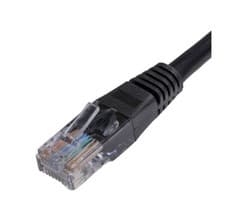 Image of 0.5m Cat5e RJ45 Black U/UTP PVC 24AWG Flush Moulded Booted Patch Lead