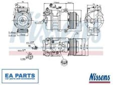 Image of Compressor, air conditioning for BMW F10 F07 F11 F01 NISSENS 89574