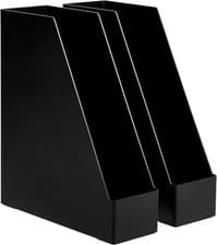 Image of Plastic Organizer - Magazine Rack, Black, 2-Pack