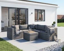 Image of Rattan Direct Florida Grey 6 Piece Rattan Garden Corner Sofa Set RRP £1099