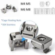 Image of Cage Nuts Floating Nuts M4 M5 M6 M8 Cabinet Metal Fixing Clip Nut 304 Stainless