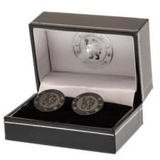 Image of Chelsea FC Black Ion Plated Cufflinks in Gift Box Official Product Gift Idea Fan