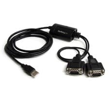 Image of StarTech 2 Port FTDI USB To Serial RS232 Adapter Cable - ICUSB2322F