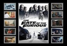 Image of The Fate of the Furious Movies A4 Signed Limited Edition Memorabilia Print Gift