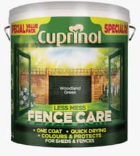 Image of Cuprinol Less Mess Fence Care WOODLAND GREEN 6 Litre