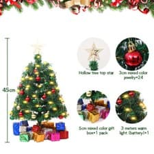 Image of 60cm Mini Small Christmas Tree with LED Lights Xmas Tabletop Rtificial Ornament