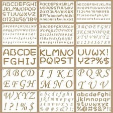Image of 15 Pack Letter Stencils for Painting, Durable Stencils Letters Small Alphabet S