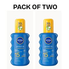 Image of NIVEA SUN Protect & Moisture Spray SPF15 | Medium | 2 x 200ml | All Skin Types