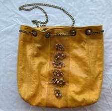 Image of Etui London Handmade Leather Cross-Body Bag Detail Beading - new with tags