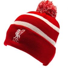 Image of Liverpool FC Cuff Hat Knitted Breakaway Bobble Ski RED White Official Product