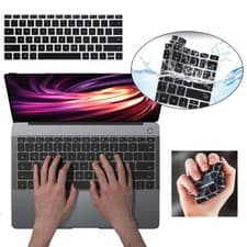 Image of Black UK/EU Keyboard Cover Skin For Apple MacBook Air Pro 11'' 13'' 14' 15'' 16'