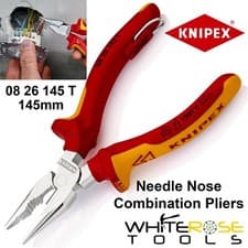 Image of Knipex Needle Nose Combination Pliers 145mm VDE Insulated 1000V Tether Point
