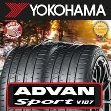 Image of X2 225 45 18 95Y XL YOKOHAMA ADVAN SPORT V107 Amazing A Rated Tyres 225/45R18