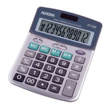 Image of Aurora Silver/Grey 12-Digit Semi-Desk Calculator DT398 - FREE NEXT DAY DELIVERY
