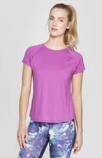 Image of NEW CHAMPION Womens Soft Fuschia Short Sleeve Workout Top Shirt Semi Fit Sz XS