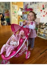 Image of Roma Dotty Tandem Twin Double Dolls Pram