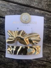 Image of ACCESSORIZE TEXTURED GOLD-COLOURED STATEMENT HAIR CLIPS