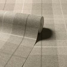 Image of Arthouse Country Plain & Tartan Wallpaper Textured Hessian Check Various Colours