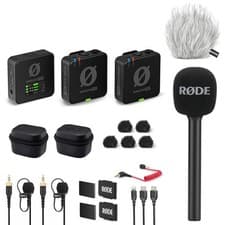 Image of Rode Wireless Pro Microphone Kit with Interview GO Handheld Adapter and Windscreen