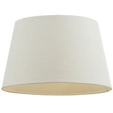 Image of 10" Inch Round Tapered Drum Lamp Shade Ivory Linen Fabric Cover Simple Elegant