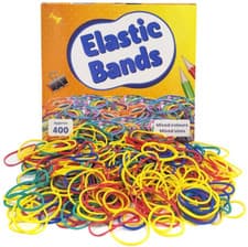 Image of 400 Pack Strong Elastic Rubber Bands Mixed Colours Sizes Home School Office