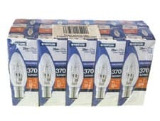 Image of 10 X Status 28W SBC Small Bayonet Cap B15 Halogen Clear Candle Bulb Dimmable