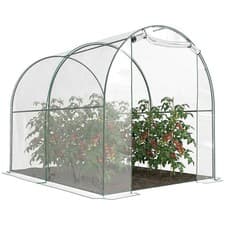 Image of Outsunny Walk In Polytunnel Greenhouse w/ Roll Up Door PVC Cover, 2.5 x 2m