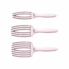 Image of Olivia Garden FingerBrush Care Iconic Pastel Pink with Boar and Nylon Bristles
