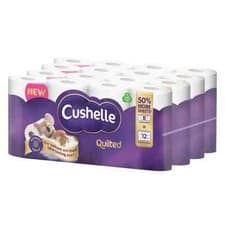 Image of Cushelle Quilted 3-Ply Longer Rolls Toilet Tissue Pack of 4x8 Pack (236 Sheets)