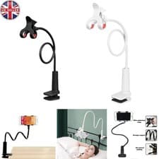 Image of Flexible Lazy Arm Gooseneck Smartphones Mobile Phone Holder Clamp Mount Bed Desk