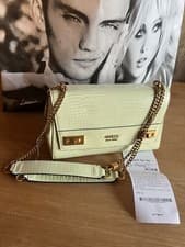 Image of ladies stunning genuine guess bag Katey Croc Flap Shoulder Bag bnwot Rrp£115