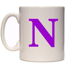 Image of NEW 11oz ceramic mug with initial - N in Purple