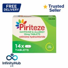 Image of Piriteze 10mg Allergy Tablets 14s – Cetirizine Hydrochloride | 1/3/5 | ORIGINAL