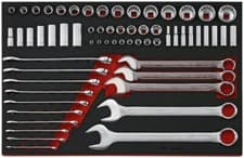 Image of Teng Tools Socket & Combination Spanner Set AF FOAM4X4 62 Pieces