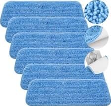 Image of 6 X Addis Replacement Heads Pads, Blue, Spray Mop Refill, 41 x 14cm pack of 6..