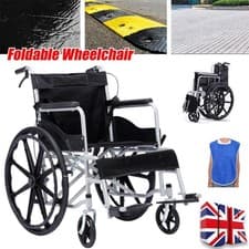 Image of Wheelchair Lightweight Self Propelled Mag 24" Wheels Folding Brake Armrest Chair