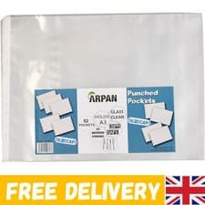 Image of A3 Landscape Poly Pockets - 60 Micron Clear Plastic Wallets Pack of 104