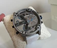 Image of MEN'S DIESEL DZ7419 MR. DADDY GREY DIAL SILICONE MULTI-ZONE CHRONOGRAPH WATCH