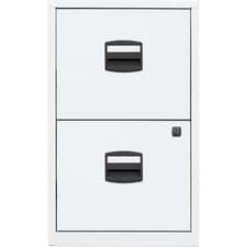 Image of Bisley A4 Filing Cabinet Metal 2 Drawer White | 24 Hour Weekday Delivery