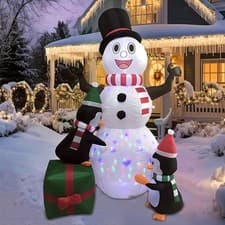Image of Christmas Inflatable Snowman Penguin Christmas Decoration Gift Inflatable